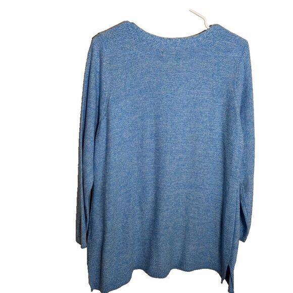 Croft & Barrow Sweater Women's Petite XXL Blue Knit Pullover 3/4 Sleeve NWT - Picture 2 of 9